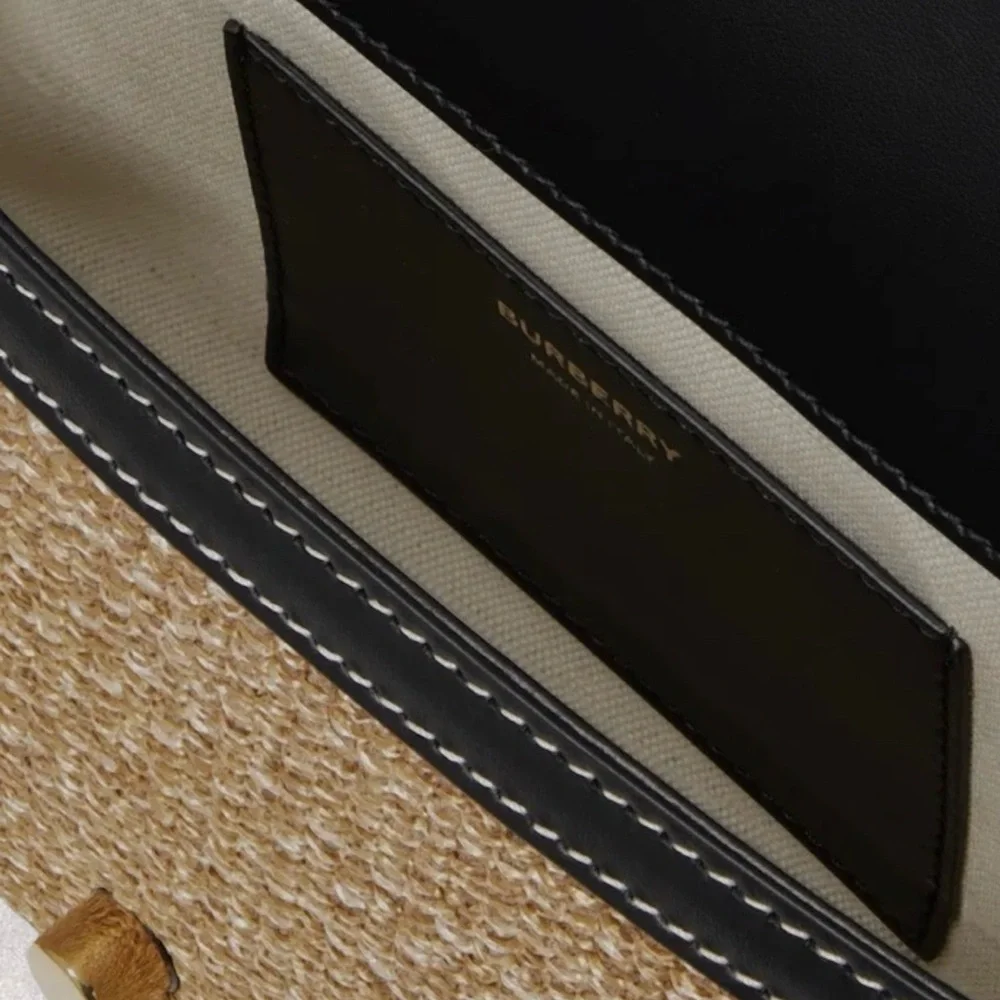 Burberry TB Faux Rafia Flap Bag - Picture 3 of 10